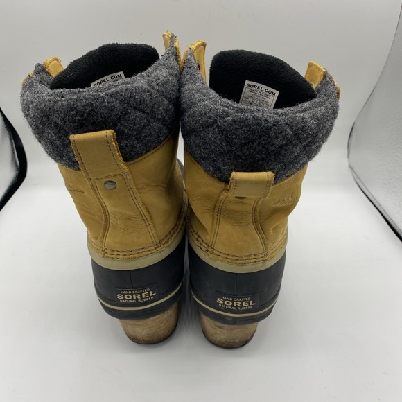 Sorel Slimpack II Lace Winter Boots Womens Size 12 EUR 43 Leather Elk Black - Picture 5 of 9